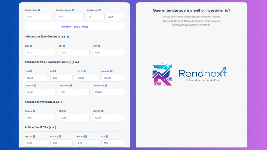 Produtos rendnext banner e logo fundo colorido